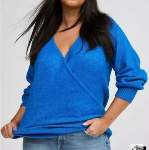 NWT Torrid 2X Blue Wrap Sweater
